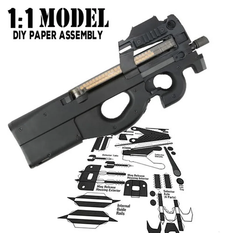1:1 Crazy P90 фотобумага собранная обучающая игрушка строительные игрушки карточные