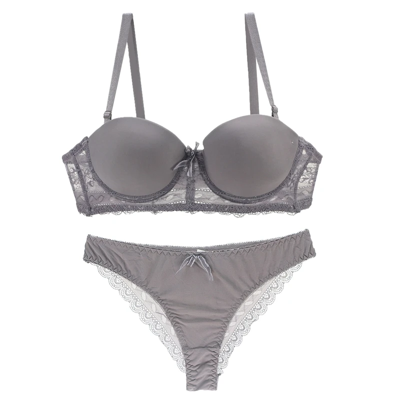 Комплект женского нижнего белья с чашками пуш ап 3/4 и бантом|sexy women bra set|bra setbra set vs |