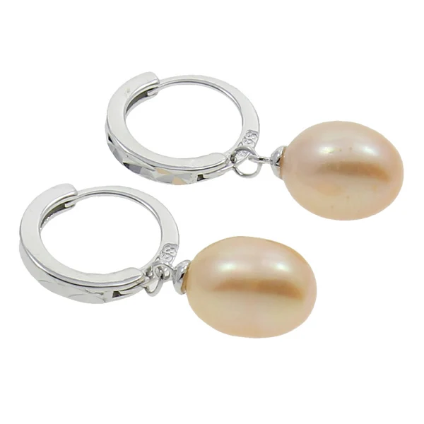 Серьги из натурального пресноводного жемчуга серебристого цвета 8 9 мм белые