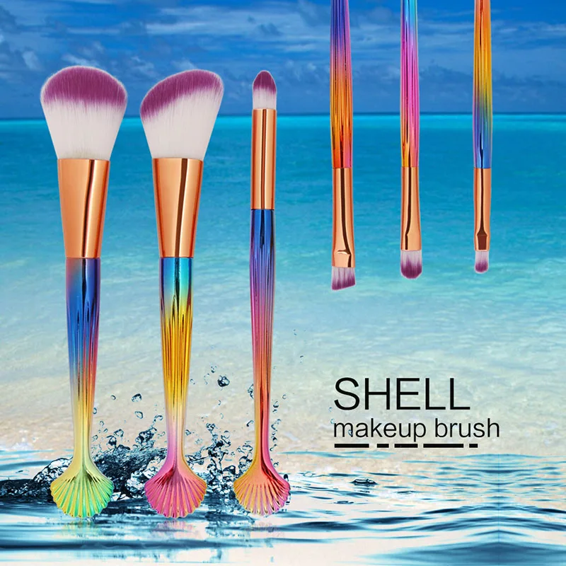 10 шт. набор кистей для макияжа Мощность тени бровей губ корректор вентилятор