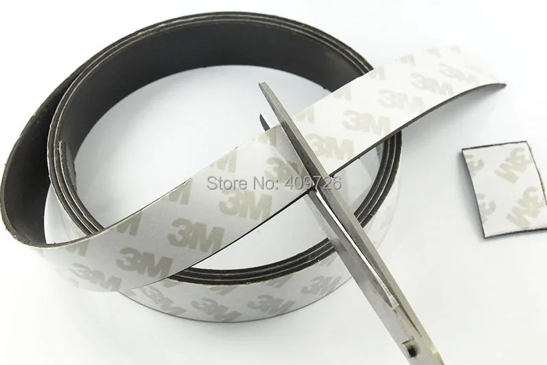 

Free Shipping 5 Meters 3M Rubber Magnet Tape 20*1.5mm self Adhesive Flexible Magnetic Strip width 20mm thickness 1.5mm