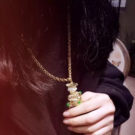 Бутик Amorita веселая Длинная цепочка золотого цвета ожерелье|colorful necklace|long chainchain gold |