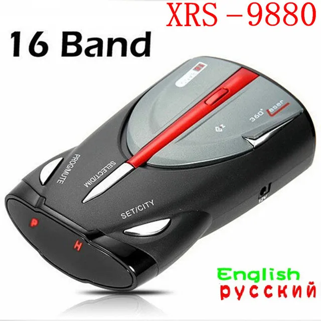 Автомобильный детектор, XRS-9880, радар-детектор, 16 полосный высокоэффективный лазерный детектор, русский и Английский Голосовой анти-полицейский детектор