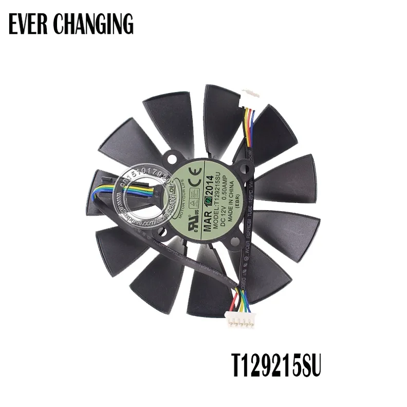 95 мм T129215SU DC 12V 0.5A для ASUS GTX760 780 780TI R9 280 290 R9 280X 290X R9 390 390X GTX970 VGA карта Вентилятор охлаждения - Цвет лезвия: 5PIN 1PCS