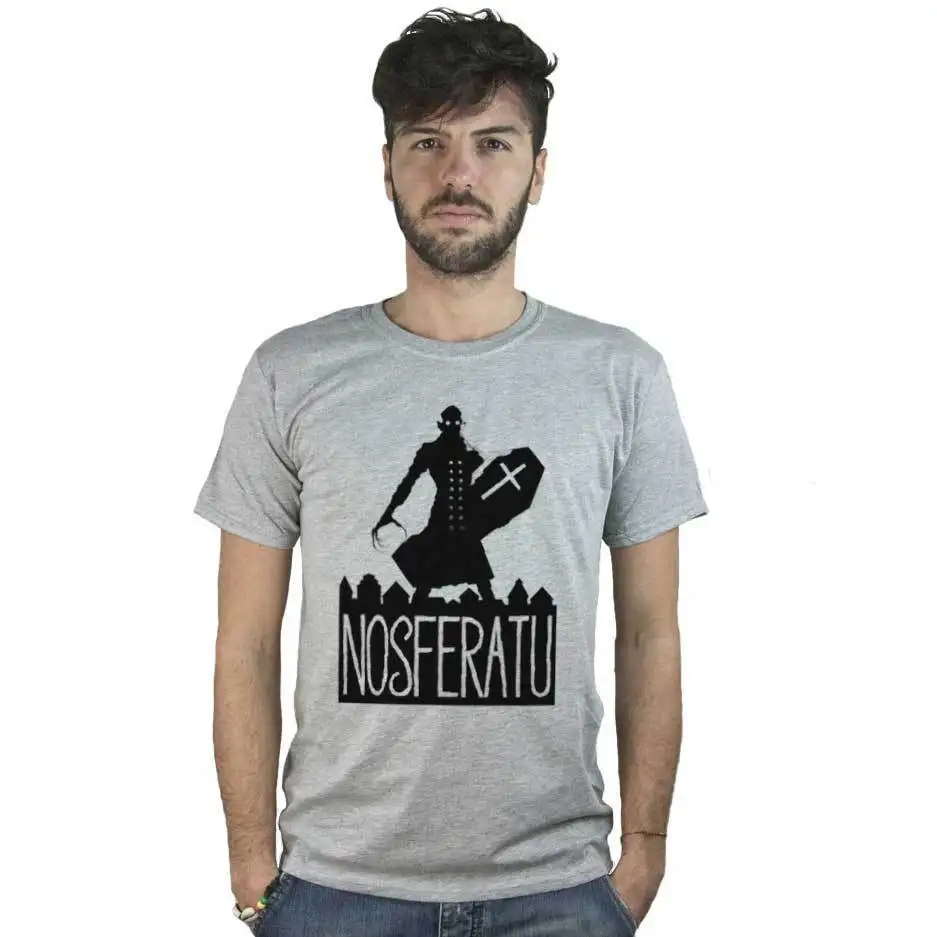 Футболка Nosferatu Vampire серая футболка с фильмом ужас стильная повседневная надписью