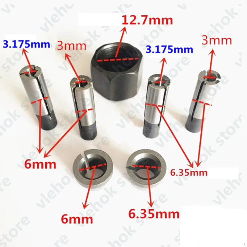 Переходник для цанговой гайки 1/4 'ɱ/8'' 3 мм 4 6 Makita 3701 3708FC 3708F 3707FC 3706 3707F 3705 3703