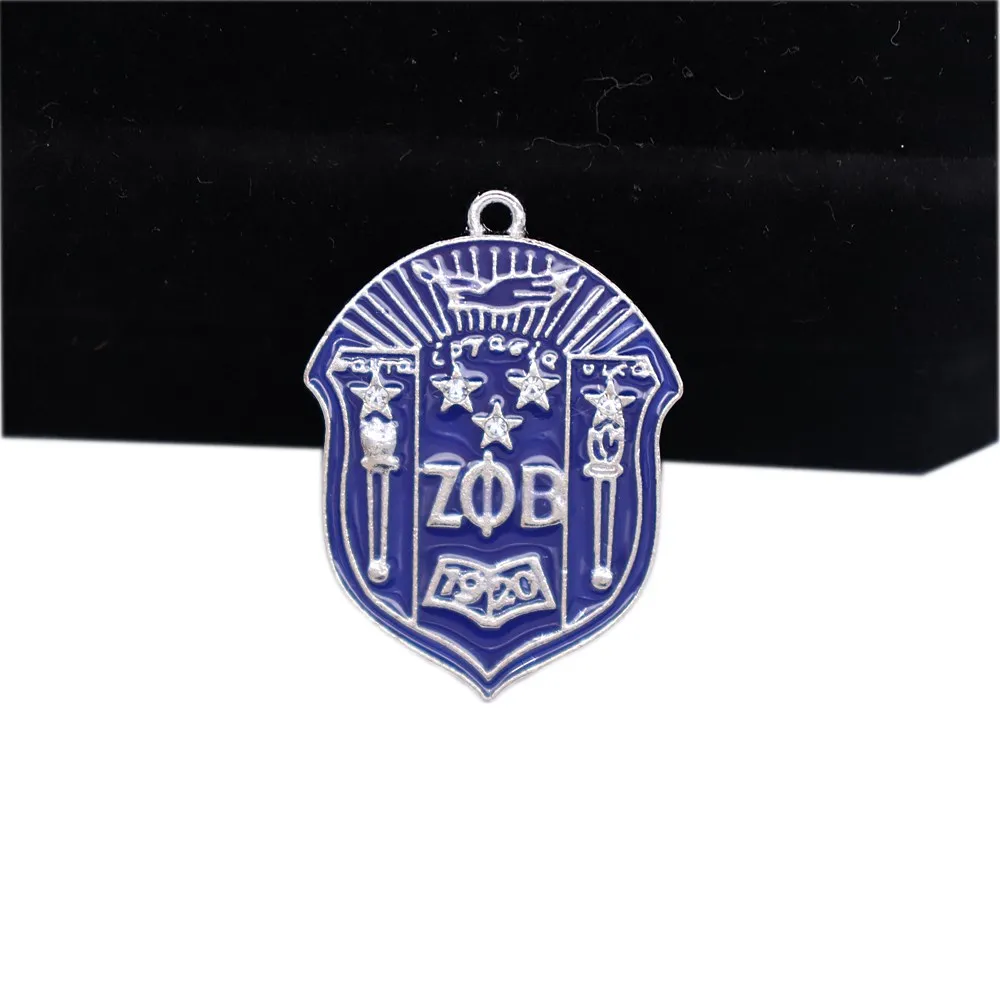 Голубой эмалевый греческий символ "Голубь" 1920 года, щит ZPB, подвеска Zeta Phi Beta для греческой буквы, аксессуар сестринского братства для подарков в стиле моды.