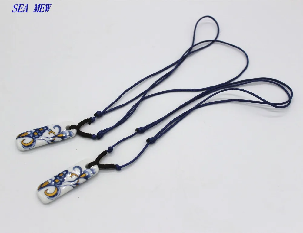 Женское и мужское прямоугольное керамическое ожерелье he298 фарфоровый