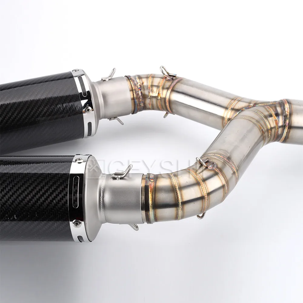 Для Aprilia SHIVER 750 2010 до SHIVER 750 GT Akrapovic Escape Slip-on мотоцикл выхлопной полный системный глушитель с соединительной трубой