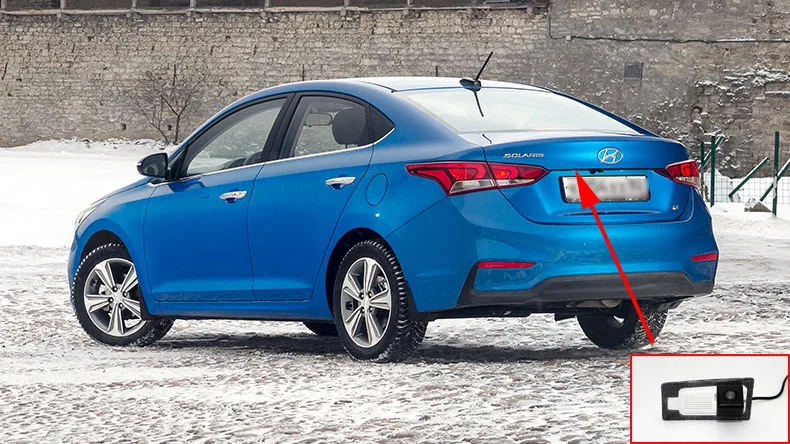 Для hyundai Solaris Sedan HCR /HD камера заднего вида с ночным видением/с реле мощности, Автомобильная камера заднего вида