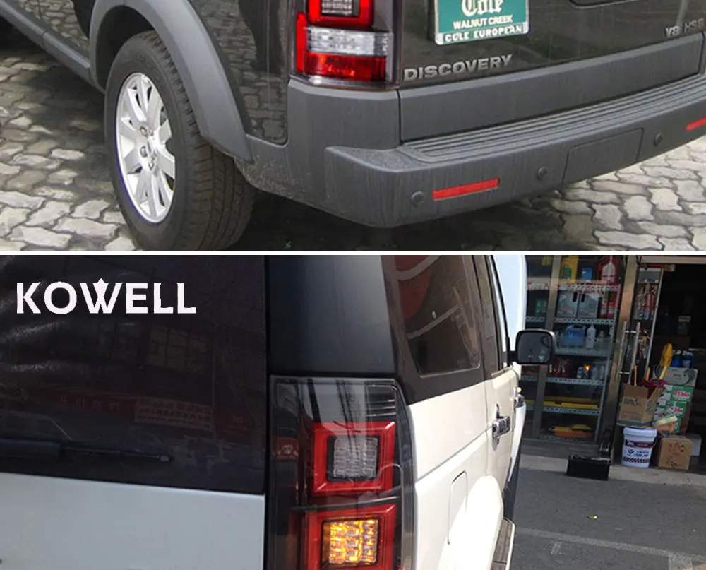 KOWELL автомобильный Стайлинг для 2004-2013 лет для Land Rover для обнаружения светодиодный задний фонарь задний светильник темно-красный