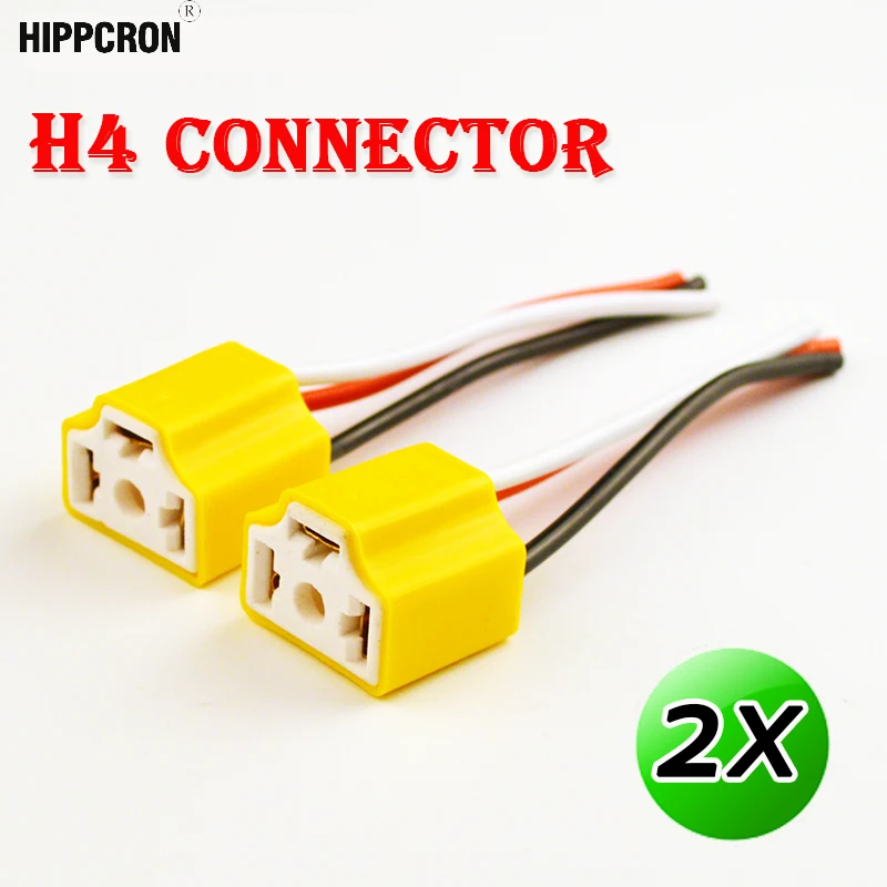 Hipppcron 2 шт H4 разъемы 9 см женский керамический авто кабель лампы автомобиля