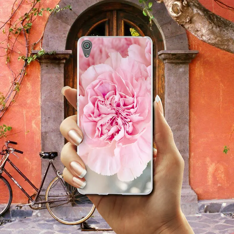 Amoled цветок силиконовый мягкий чехол TPU Чехлы для мобильных телефонов Sony Xperia XA XZ Z Z1