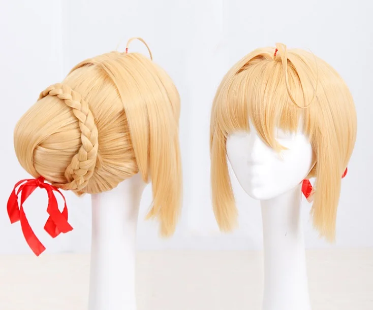 Fate/EXTRA Last Encore Red Saber Nero для косплея парика| |