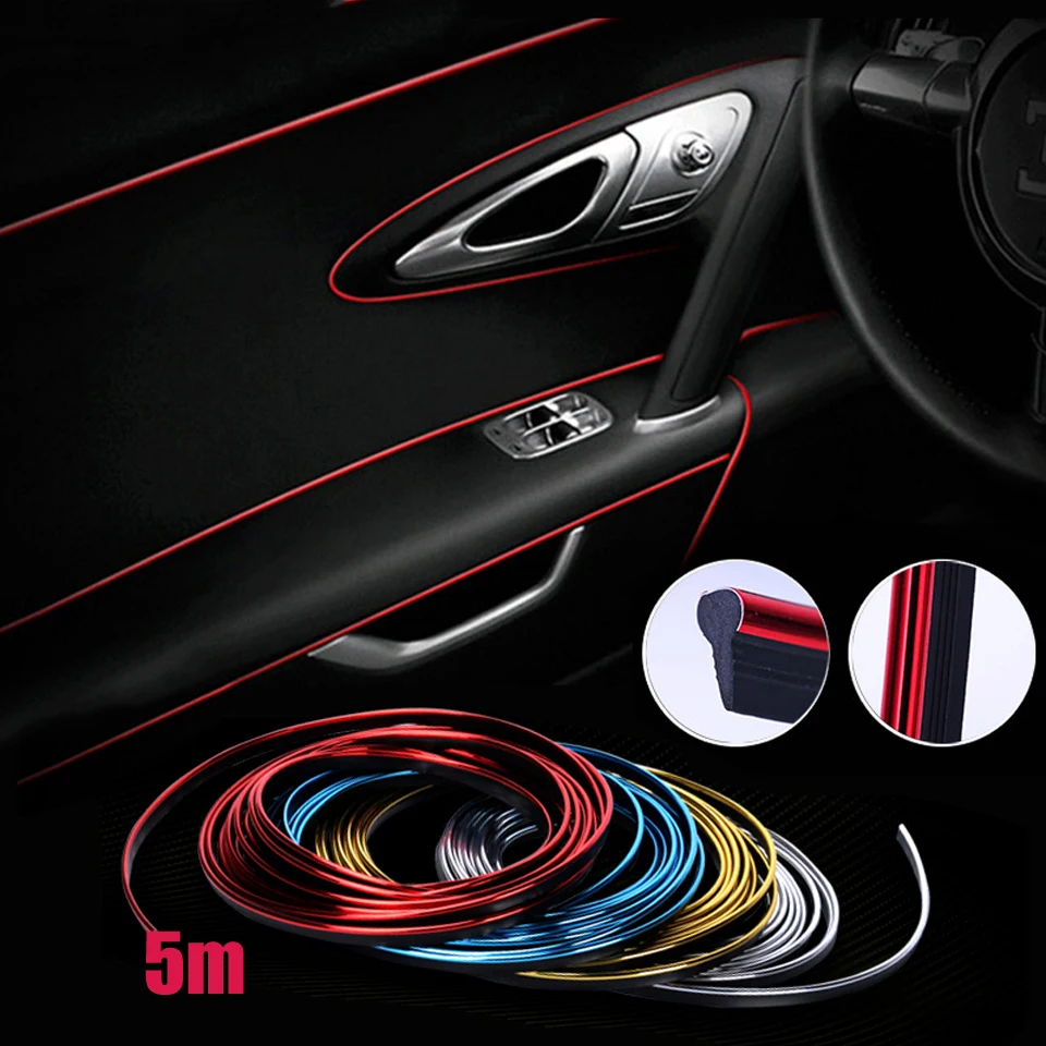 Наклейки и наклейки для стайлинга автомобиля 5 м декоративные 3D салона