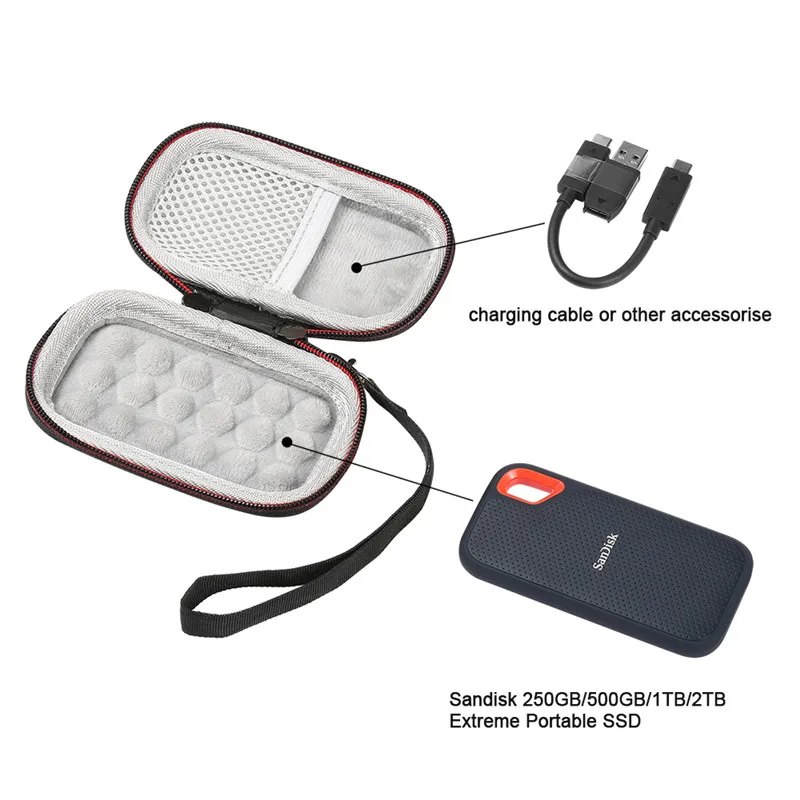 Новинка 2019 чехол для SanDisk 250 ГБ/500 Гб/1 ТБ/флэш накопитель портативный SSD SDSSDE60 сумка