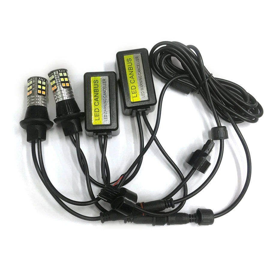 

1 Pair T20 744 3-Colors Canbus Switchback 30SMD 3030 LED Bulbs Error-Free Turn Signal light night Running for Honda XR-V