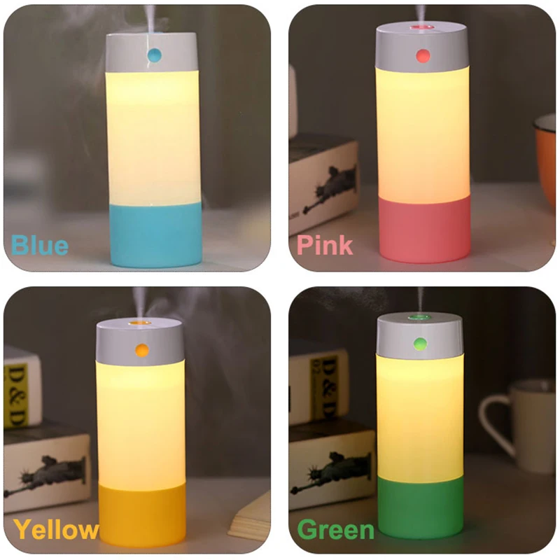 TOMNEW USB Mini Cool Mist Humidifiers 250ML Portable Ultrasonic Air Diffuser Purifier with LED Night Light for Home Office Car | Бытовая