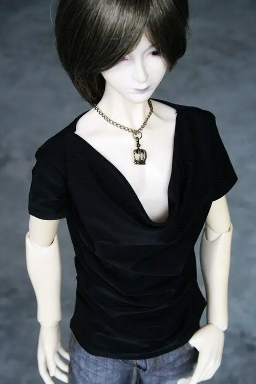 

[wamami] 06# Black/Grey Short-Sleeve Vest/T-Shirt/Outfit 1/4 MSD 1/3 SD DZ AOD SD17 DZ70 BJD Dollfie