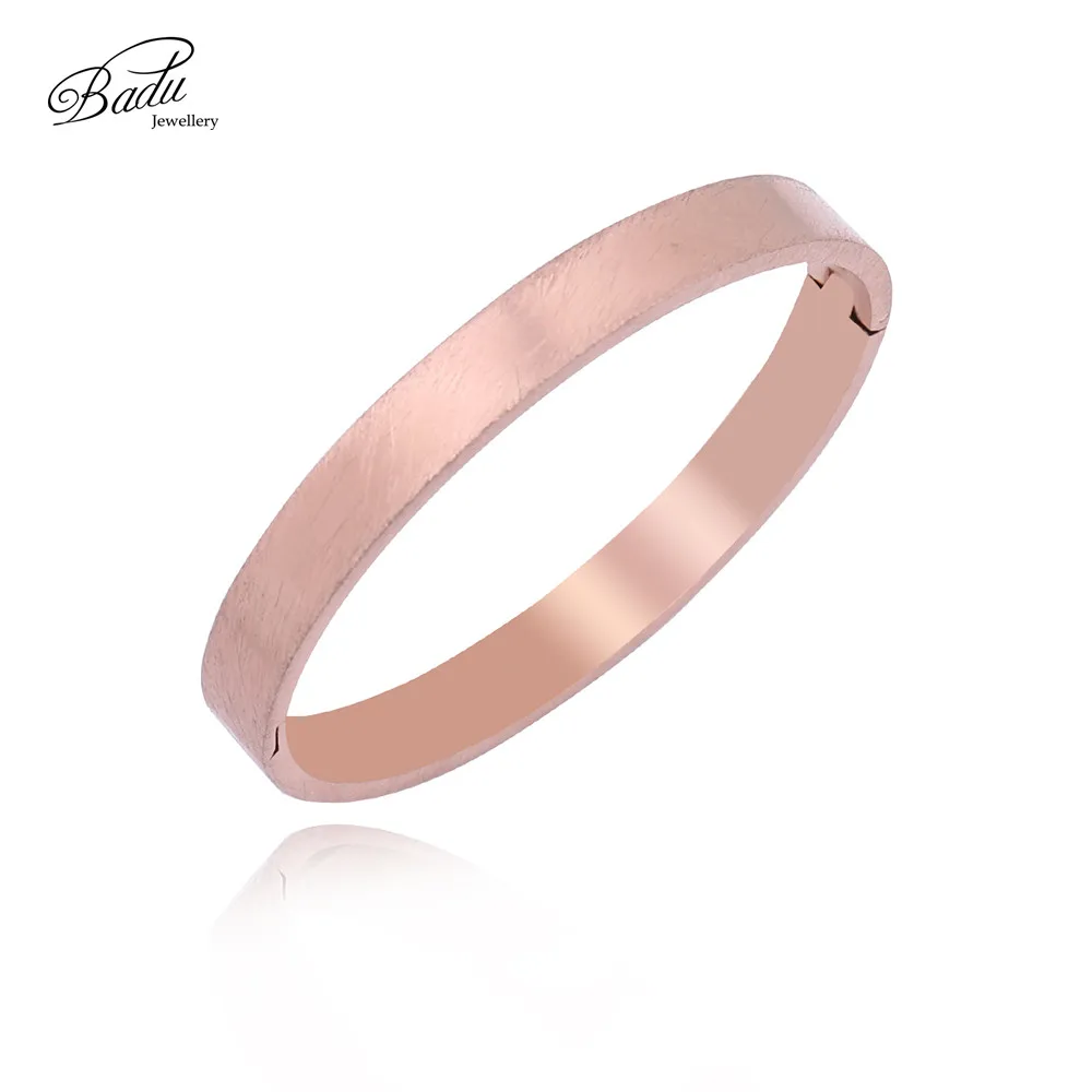 Badu розовое золото пара браслет Матовая нержавеющая сталь Открытый с пряжкой