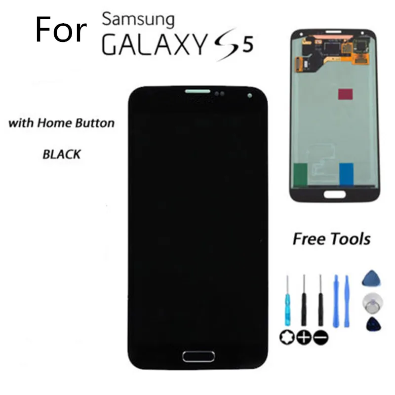 100% Оригинальный супер AMOLED для SAMSUNG Galaxy S5 G900F G900H ЖК-дисплей кодирующий