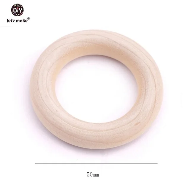 size 50mm Let's Make 20 шт 0,8-2," естественные необработанные деревянные кольца для прорезывания зубов DIY деревянные кольца автомобильные подвесные аксессуары для детских колясок - Цвет: size 50mm