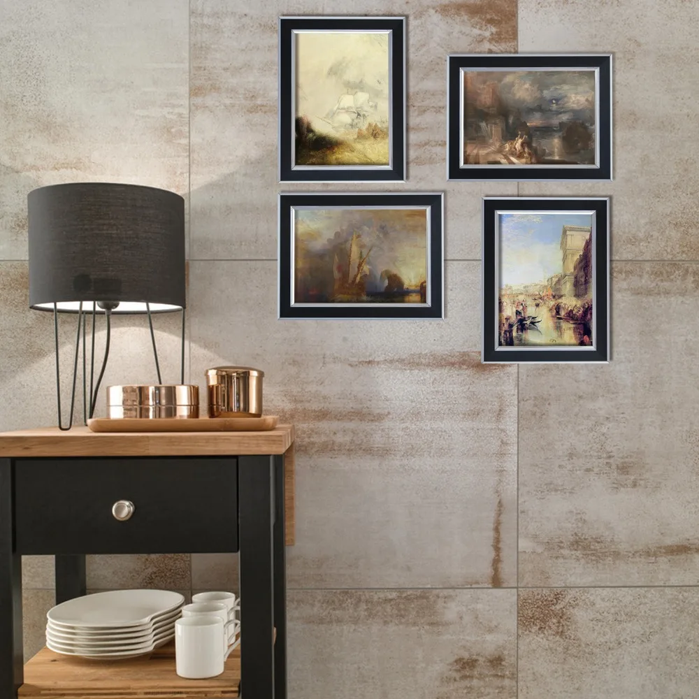 Giftgarden 5x7 фоторамка набор настенная фоторамка черный Настольный плакат украшения для дома аксессуары, набор из 4