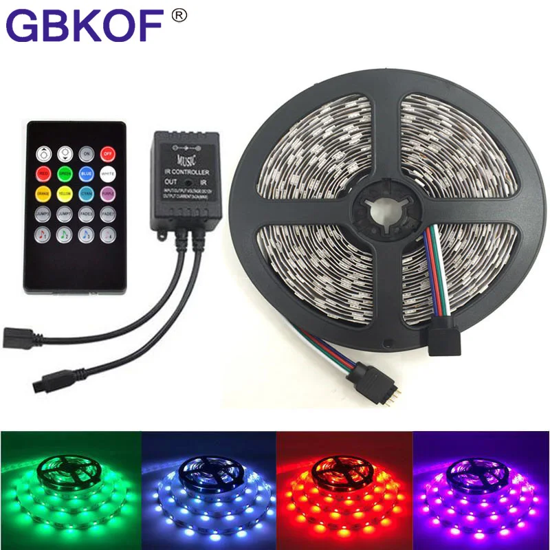 IP65 Водонепроницаемый RGB светодиодный светильник 5050 SMD 300 s 5 м 600 10 светодиод + пульт