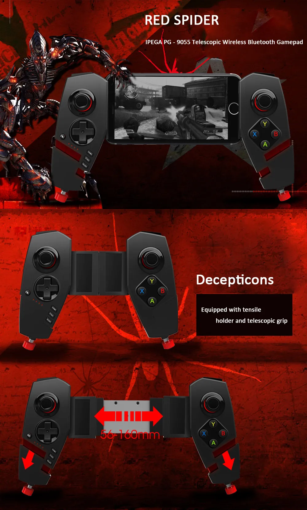 IPEGA PG-9055 Телескопический беспроводной Bluetooth геймпад игровой контроллер для iOS Android tv Box