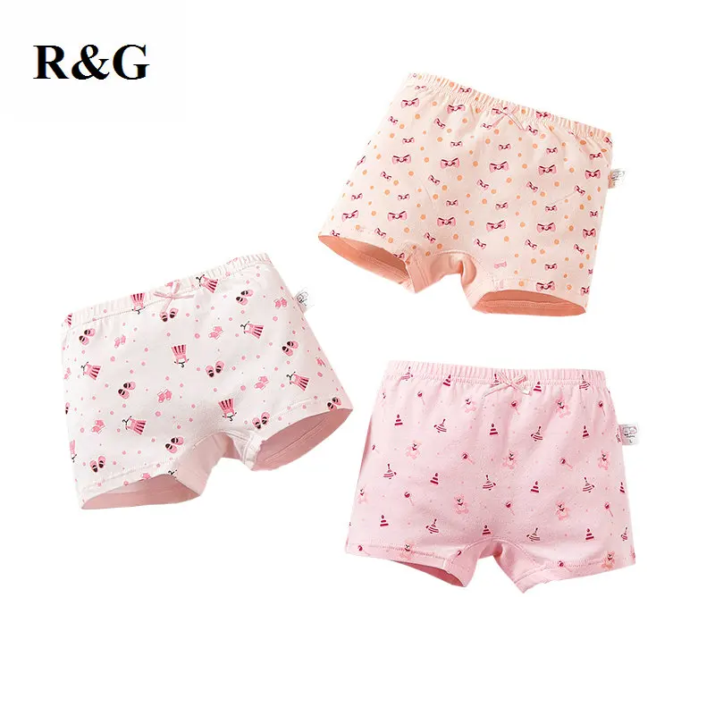 

R&G kids panties 3 pcs/lot girls panties cotton underwear cartoon and lovely boxer briefs panties for children 2019 new-504