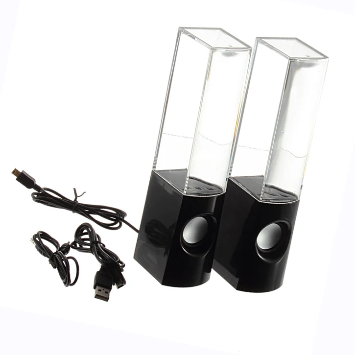 2PCS LED Light Dancing Water Music Fountain Light Speakers for PC Laptop For Phone Portable Desk Stereo Speaker images - 6