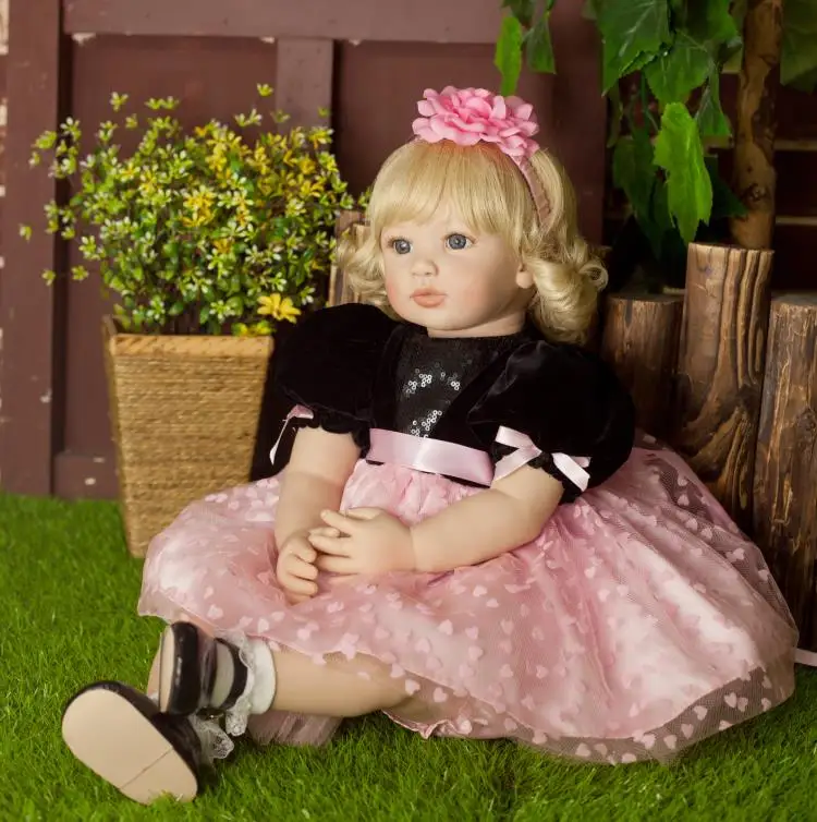 

DollMai 60CM Boutique doll bebe reborn toddler girl princess Handmade Silicone reborn baby doll toys gift