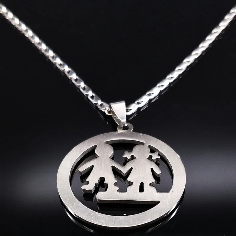 Ожерелье из нержавеющей стали для мальчиков и девочек серебряные ожерелья