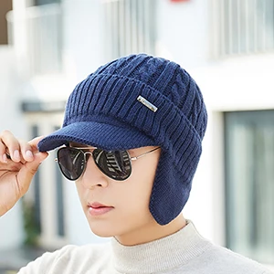 navy Зимние шапки Skullies Beanies, зимние шапки бини для мужчин и женщин, шерстяной шарф, шапки, Балаклава, маска, шапка, вязаная шапка - Цвет: navy
