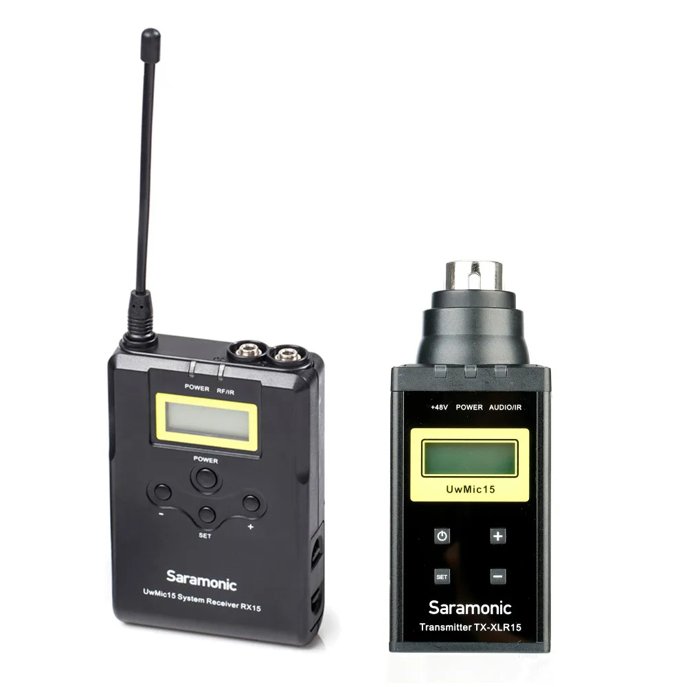 SaramonicWireless микрофонная система, UHF 15 канальный всенаправленный микрофон для DSLR камеры, видеокамеры, интервью, ENG