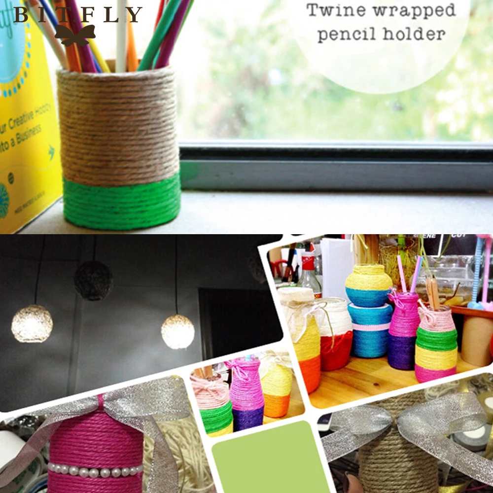 50 м винтажный 2 мм Натуральный Холщовый джут веревочная лента для рукоделия