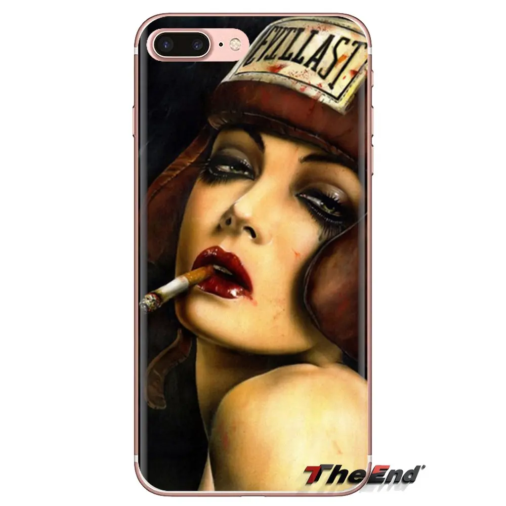 Чехлы для телефонов в стиле ретро девушек курения Samsung Galaxy S3 S4 S5 Mini S6 S7 Edge S8 S9 S10 Plus
