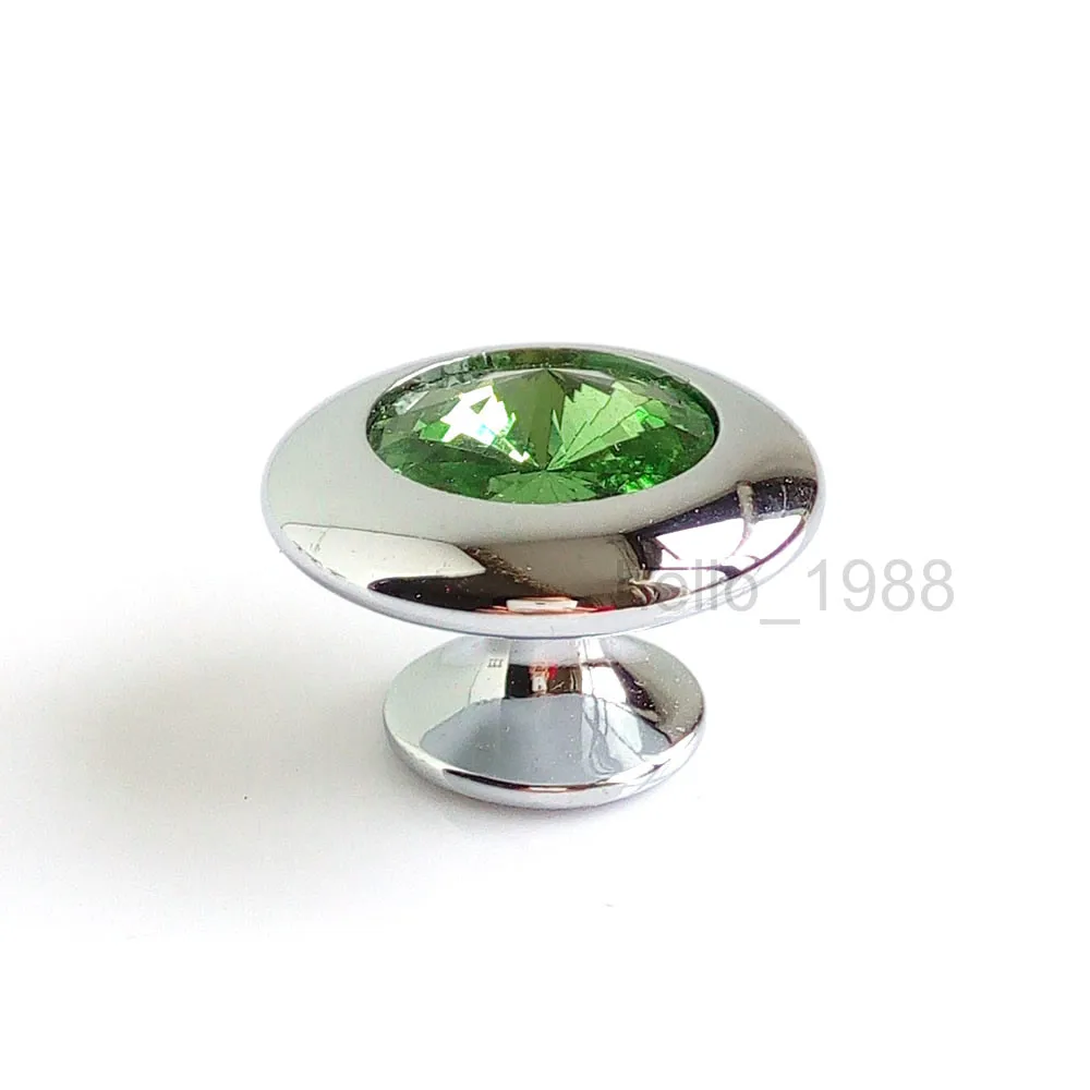 

5pcs Light Green Crystal Glass Cabinet Knob Clear Kitchen Cupboard Closet Drawer Pull Handle Bedroom Decor