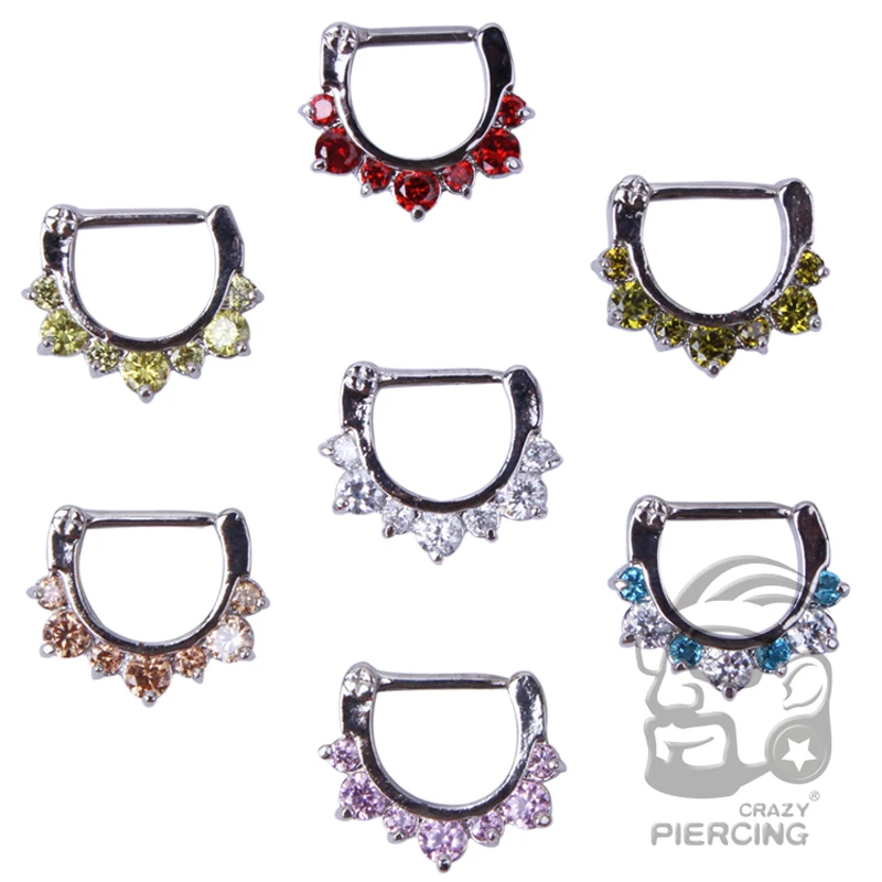 Кольцо-кликер для перегородки с кристаллами держатель-кликер не пирсинг