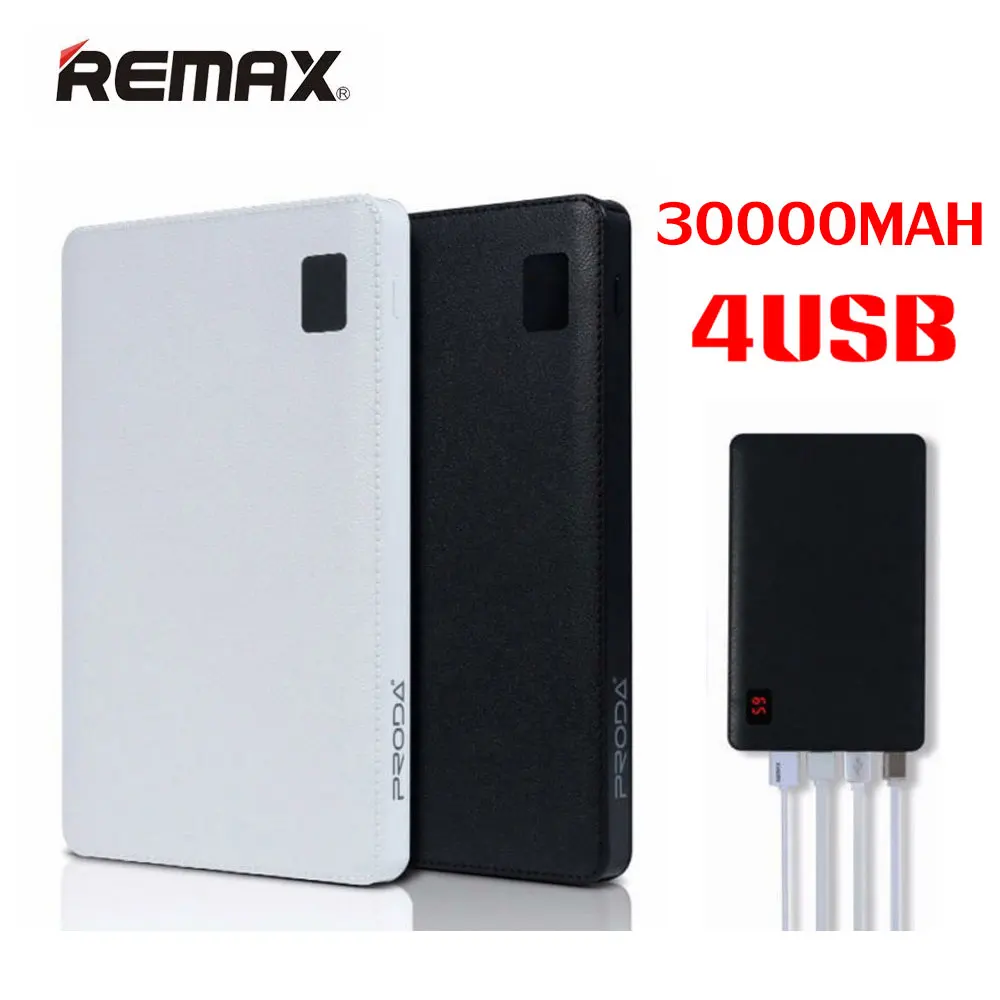 Original Remax power bank 30000mAh 4 USB External Battery Mobile phone Fast Charger 2 Bank 10000mAh portable Charging | Мобильные