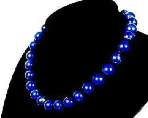 

Free Shipping ***Wholesales beautiful! AAA 10mm Lapis Lazuli Necklace 18"