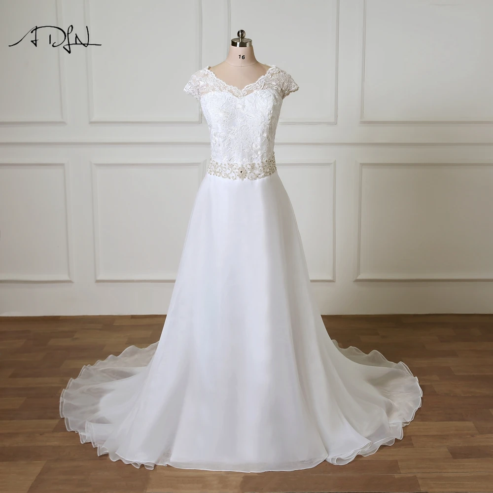 Новое поступление свадебных платьев ADLN размера плюс с рукавом-крылышком и