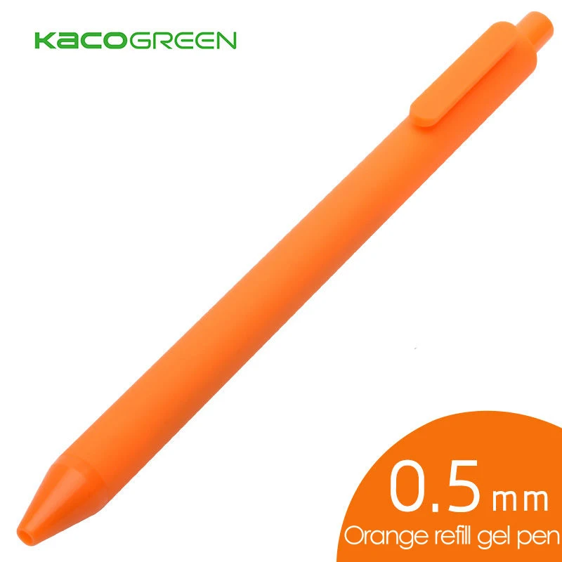 Orange refill 1 шт. Jinghao KACO чистая Серия матовый черный с черным стержень сменный гелевый ручка высокого качества ABS гелевые ручки для студентов письма канцелярские принадлежности - Цвет: Orange refill