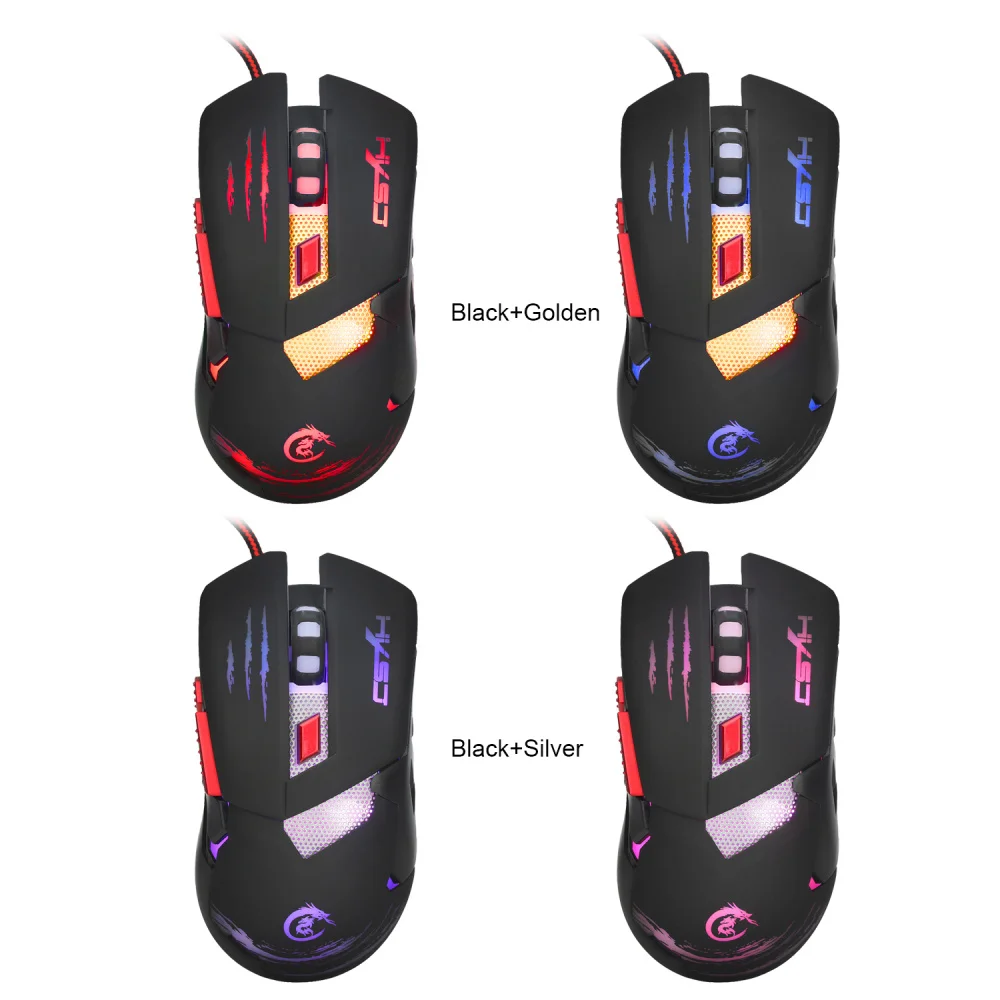 Игровая мышь 3200DPI 6 кнопок светодиодный оптическая макропрограммируемая USB