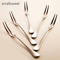 stainless steel fruit fork stainless steel cake fork korea cutlery two tooth fork dessert fork