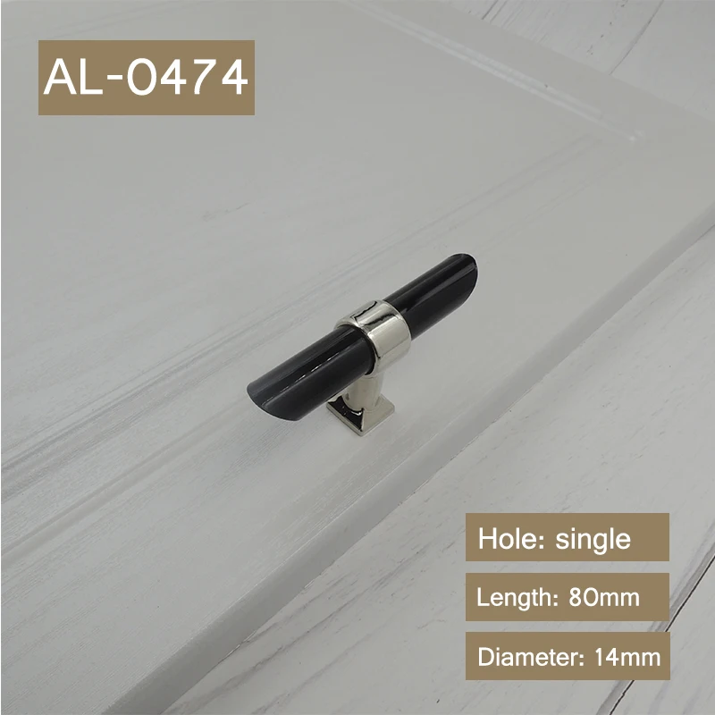 AL-0474-SS Черная акриловая ручка для шкафа и ручки для комода, выдвижная ручка для ванной комнаты, ручка для шкафа с розовым золотом/серебром - Цвет: AL-0474-SS
