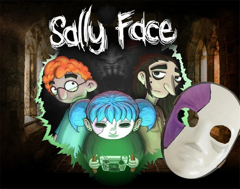 Игра Салли лицо Косплей Маска Салли маски и парик Sallyface Косплей подставки под парик аксессуары карнавальный костюм маски косплей костюм