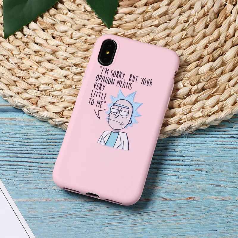 Забавный мультяшный комикс Рик и Морти, смешные слова для iPhone 11, 8, 8 Plus, X, 7, 7 Plus, XR, Xs Max, мягкий силиконовый матовый чехол, Fundas - Цвет: 5