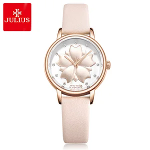 Часы женские кварцевые с кожаным браслетом, без коробки