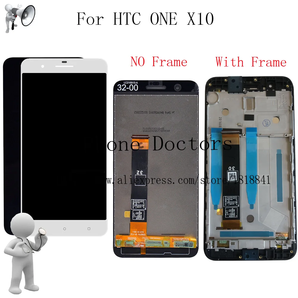 Новый ЖК дисплей 5 дюйма с Frmae для HTC ONE X10 X 10 X10w X10u полный + кодирующий